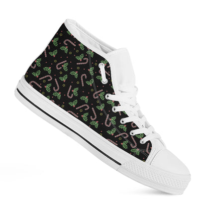 Lights Christmas Pattern Print White High Top Shoes