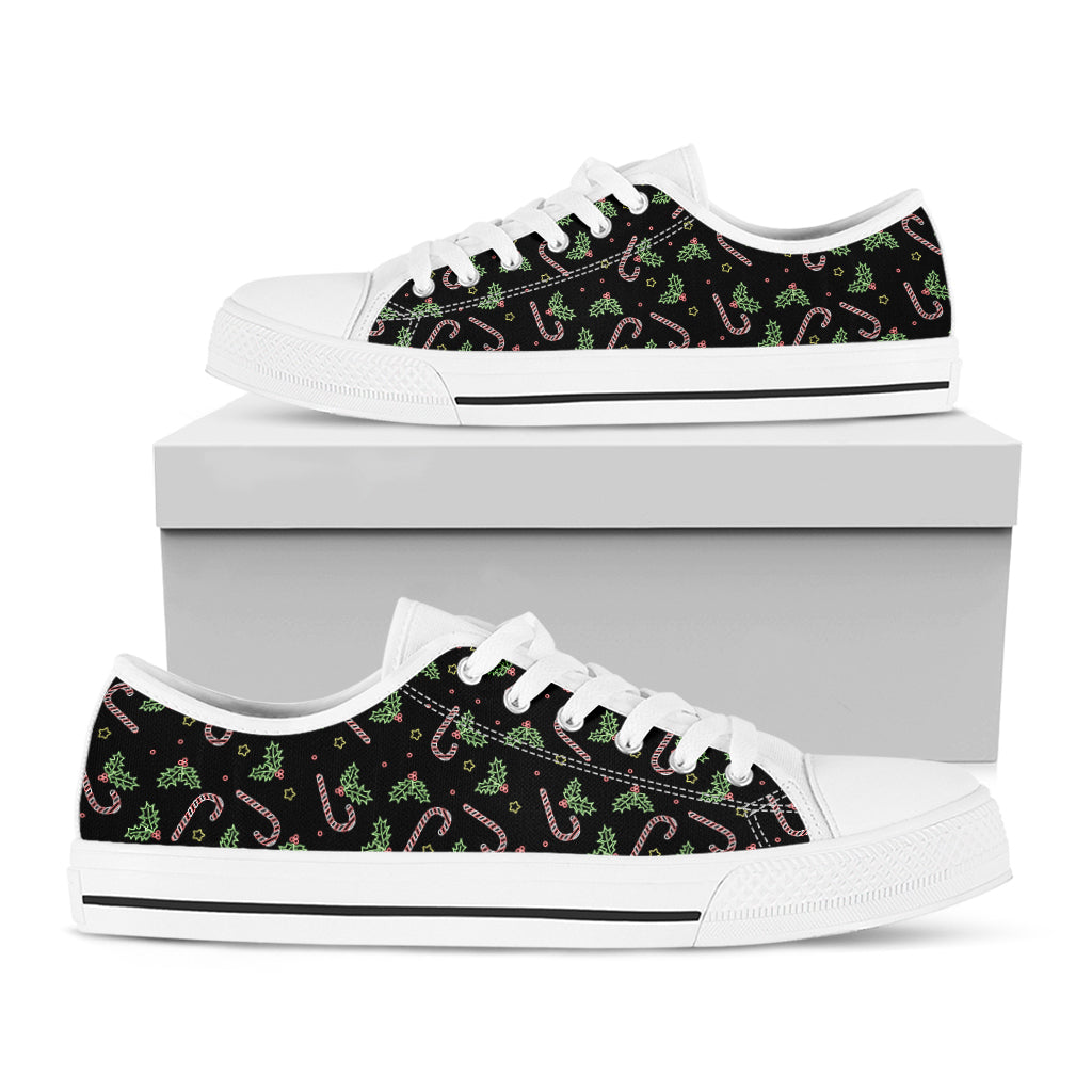 Lights Christmas Pattern Print White Low Top Shoes