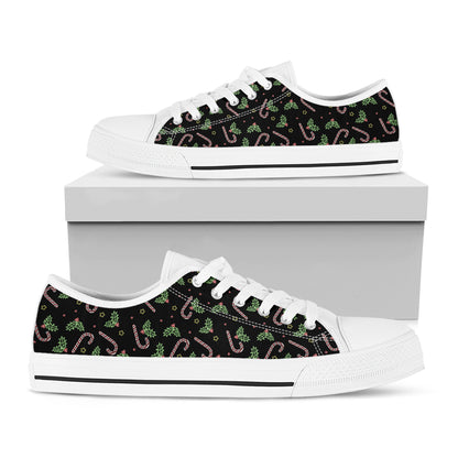 Lights Christmas Pattern Print White Low Top Shoes
