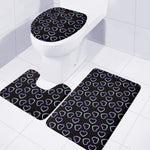 Lights Heart Pattern Print 3 Piece Bath Mat Set