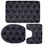 Lights Heart Pattern Print 3 Piece Bath Mat Set