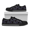 Lights Heart Pattern Print Black Low Top Sneakers