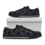 Lights Heart Pattern Print Black Low Top Shoes