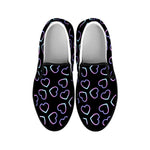 Lights Heart Pattern Print Black Slip On Shoes