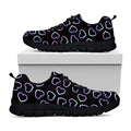 Lights Heart Pattern Print Black Running Shoes