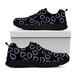 Lights Heart Pattern Print Black Sneakers