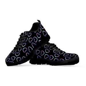 Lights Heart Pattern Print Black Sneakers