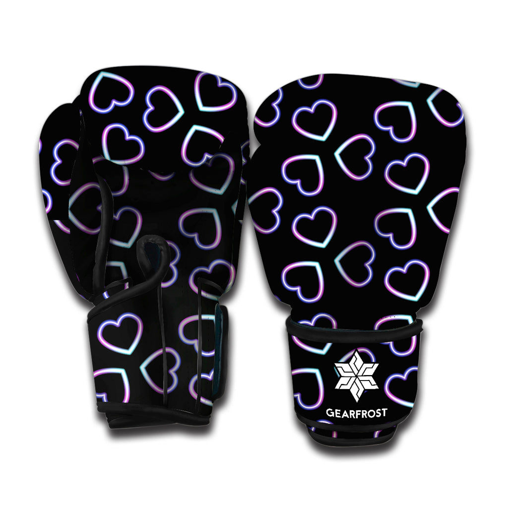 Lights Heart Pattern Print Boxing Gloves