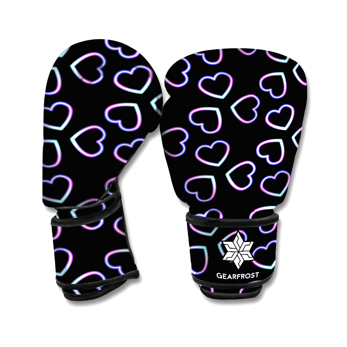 Lights Heart Pattern Print Boxing Gloves