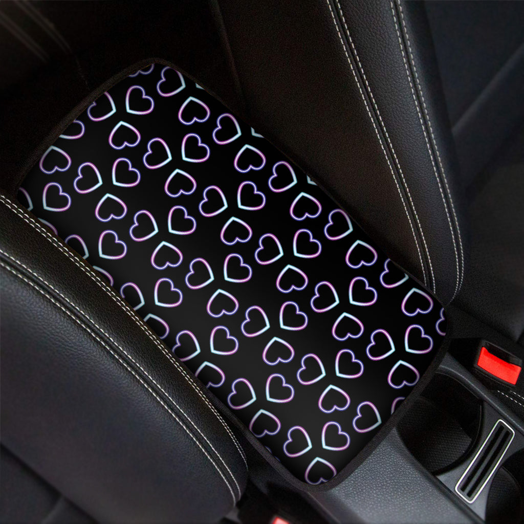 Lights Heart Pattern Print Car Center Console Cover