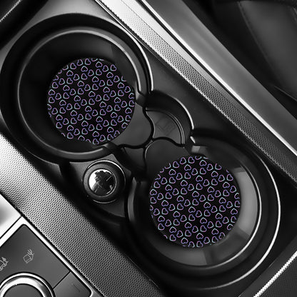 Lights Heart Pattern Print Car Coasters