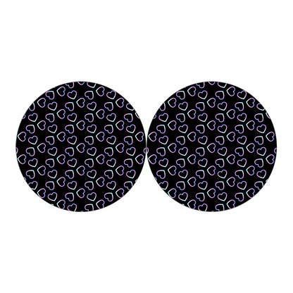 Lights Heart Pattern Print Car Coasters