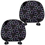 Lights Heart Pattern Print Car Headrest Covers