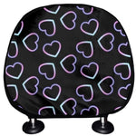 Lights Heart Pattern Print Car Headrest Covers