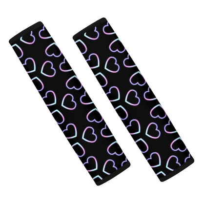 Lights Heart Pattern Print Car Seat Belt Covers