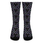 Lights Heart Pattern Print Crew Socks