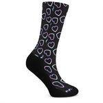 Lights Heart Pattern Print Crew Socks