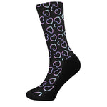 Lights Heart Pattern Print Crew Socks