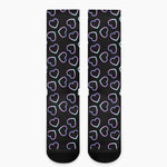 Lights Heart Pattern Print Crew Socks