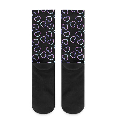 Lights Heart Pattern Print Crew Socks