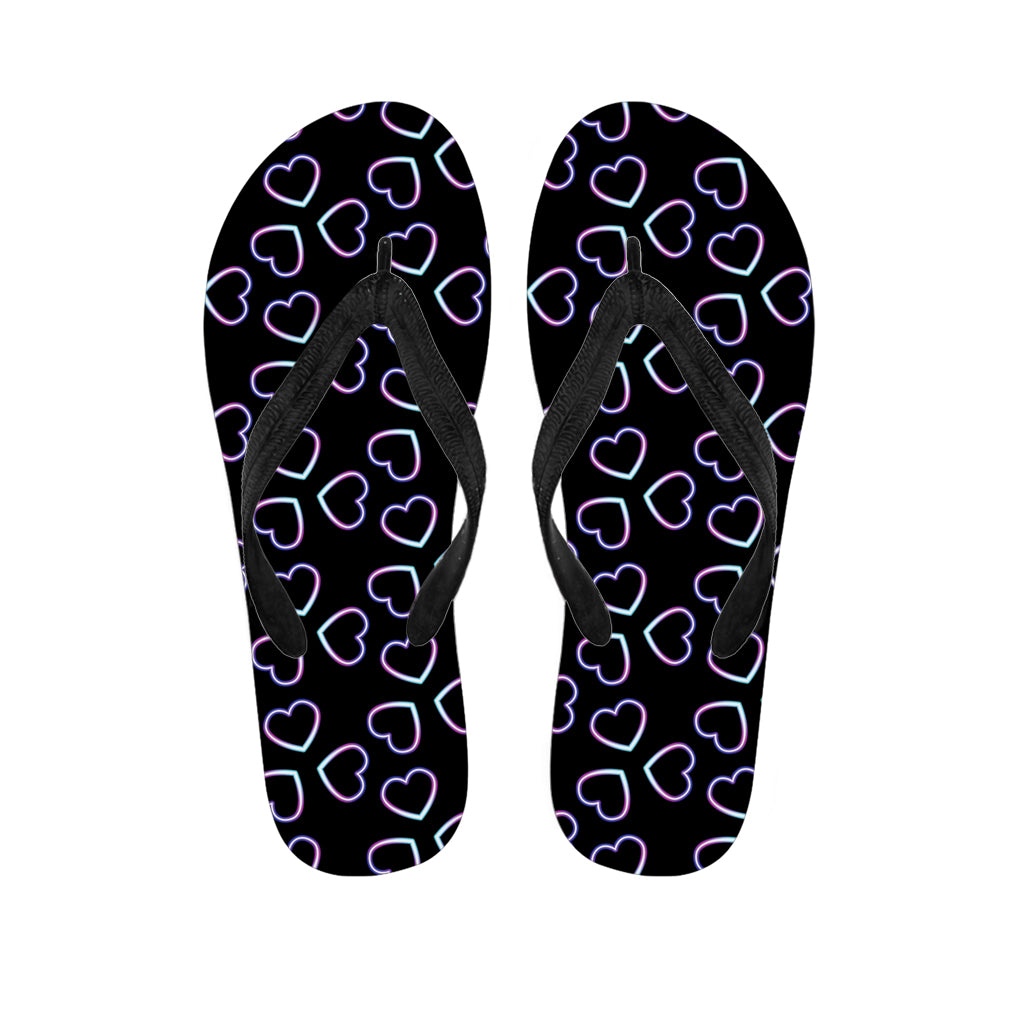 Lights Heart Pattern Print Flip Flops