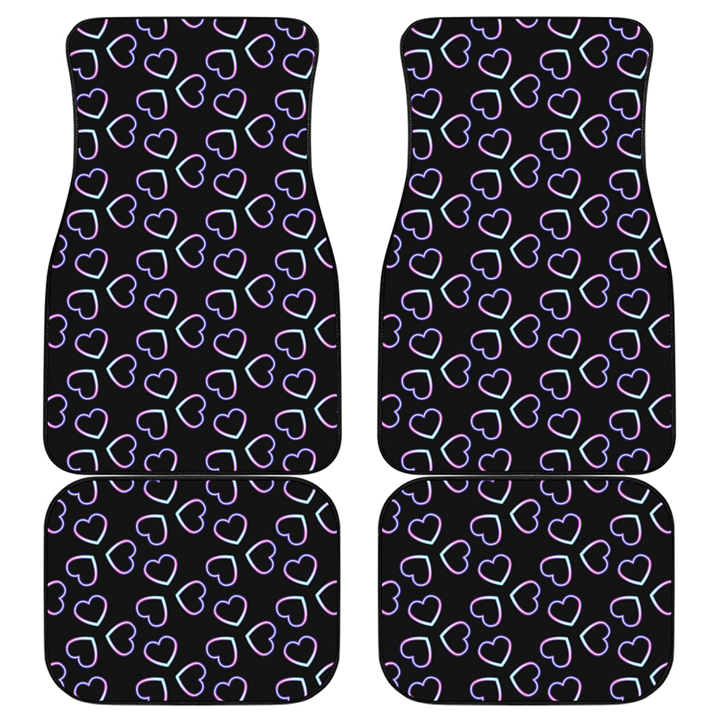 Lights Heart Pattern Print Front and Back Car Floor Mats