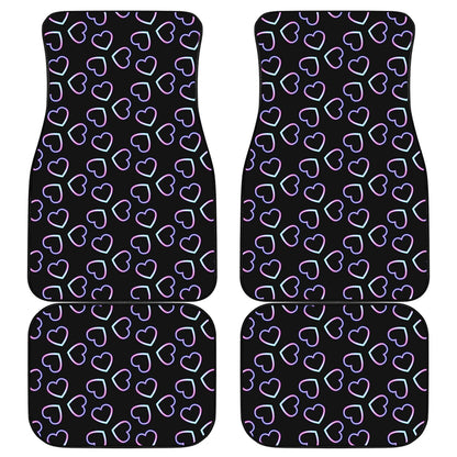 Lights Heart Pattern Print Front and Back Car Floor Mats