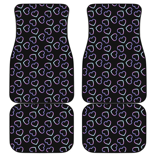 Lights Heart Pattern Print Front and Back Car Floor Mats