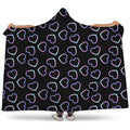 Lights Heart Pattern Print Hooded Blanket