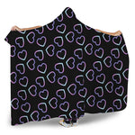 Lights Heart Pattern Print Hooded Blanket