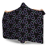Lights Heart Pattern Print Hooded Blanket