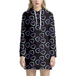 Lights Heart Pattern Print Hoodie Dress