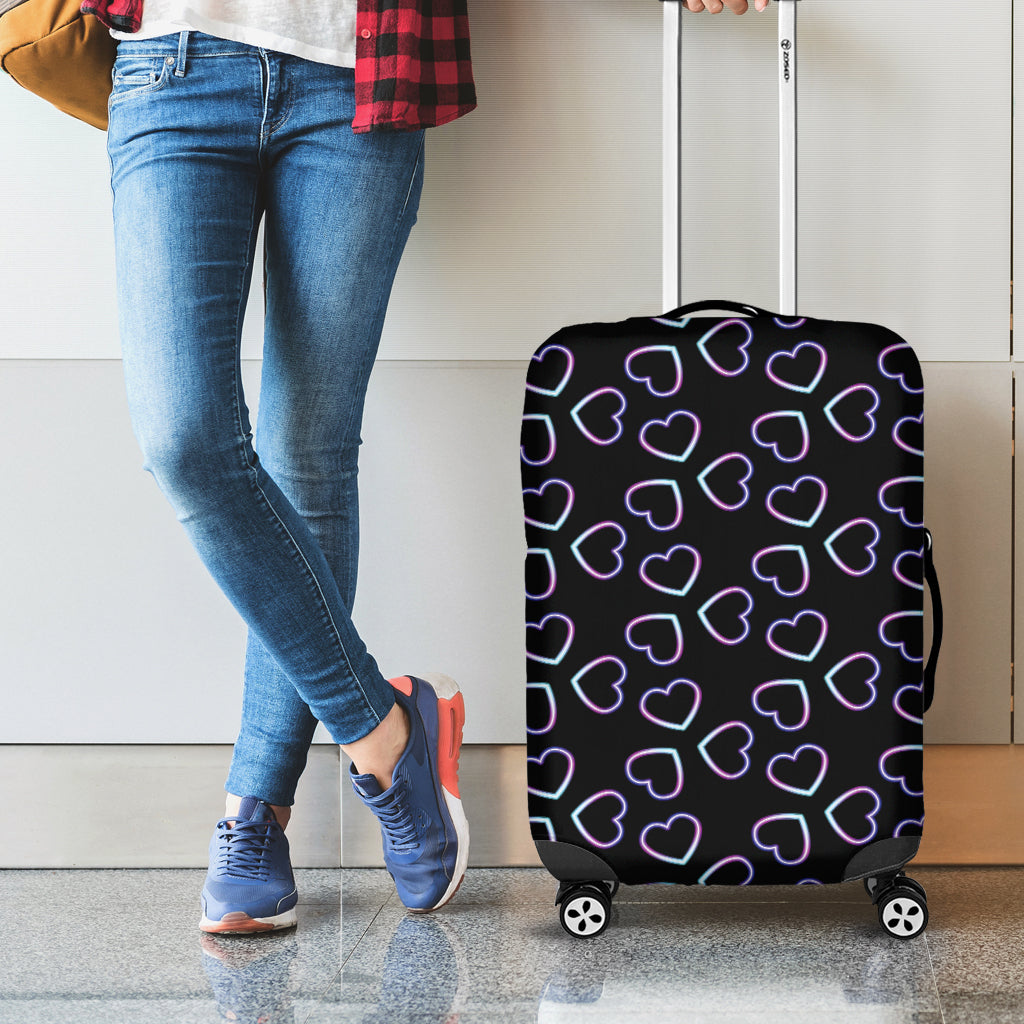 Lights Heart Pattern Print Luggage Cover