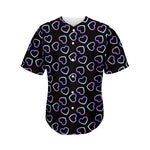 Lights Heart Pattern Print Men's Baseball Jersey