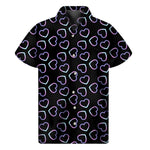 Lights Heart Pattern Print Men's Short Sleeve Shirt