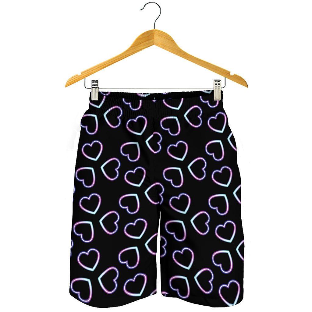 Lights Heart Pattern Print Men's Shorts