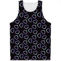 Lights Heart Pattern Print Men's Tank Top