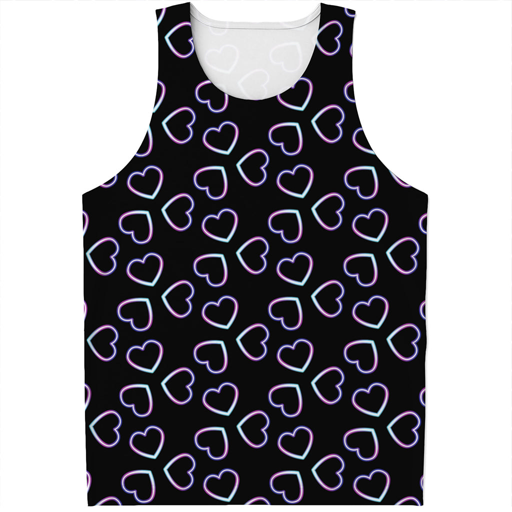 Lights Heart Pattern Print Men's Tank Top