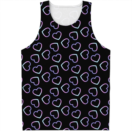 Lights Heart Pattern Print Men's Tank Top