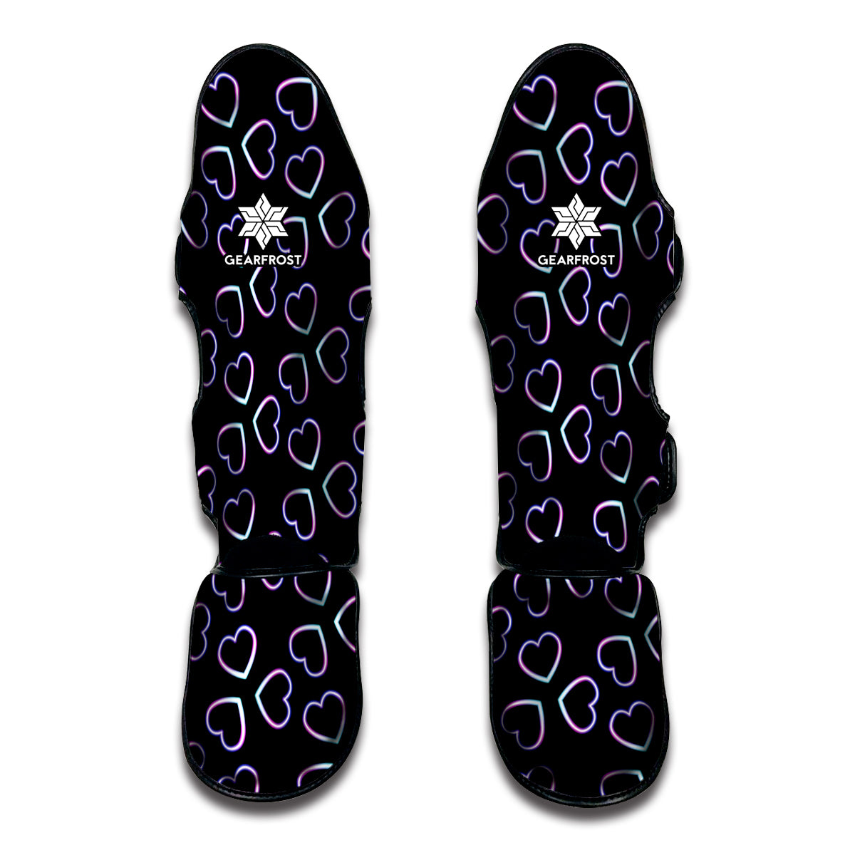 Lights Heart Pattern Print Muay Thai Shin Guard