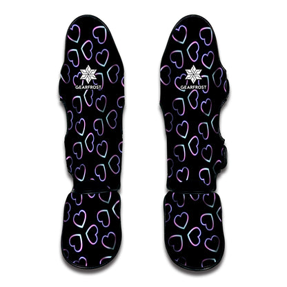 Lights Heart Pattern Print Muay Thai Shin Guard