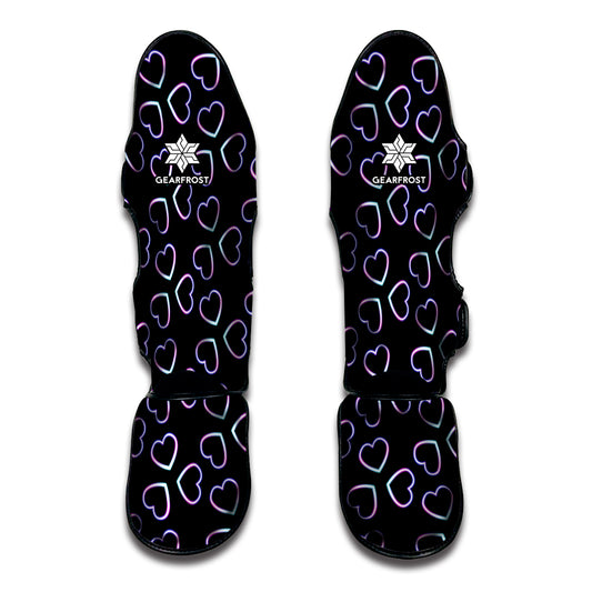 Lights Heart Pattern Print Muay Thai Shin Guard