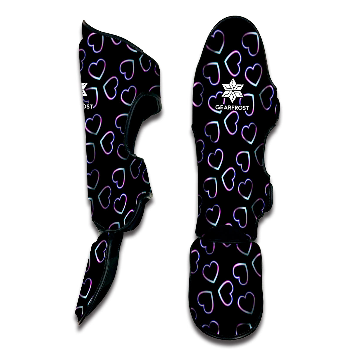 Lights Heart Pattern Print Muay Thai Shin Guard