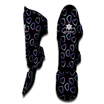 Lights Heart Pattern Print Muay Thai Shin Guard