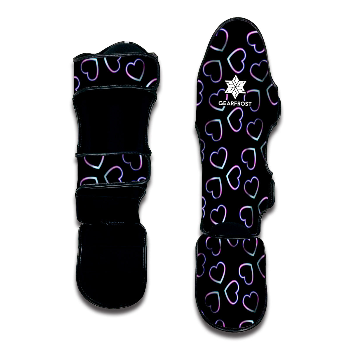 Lights Heart Pattern Print Muay Thai Shin Guard