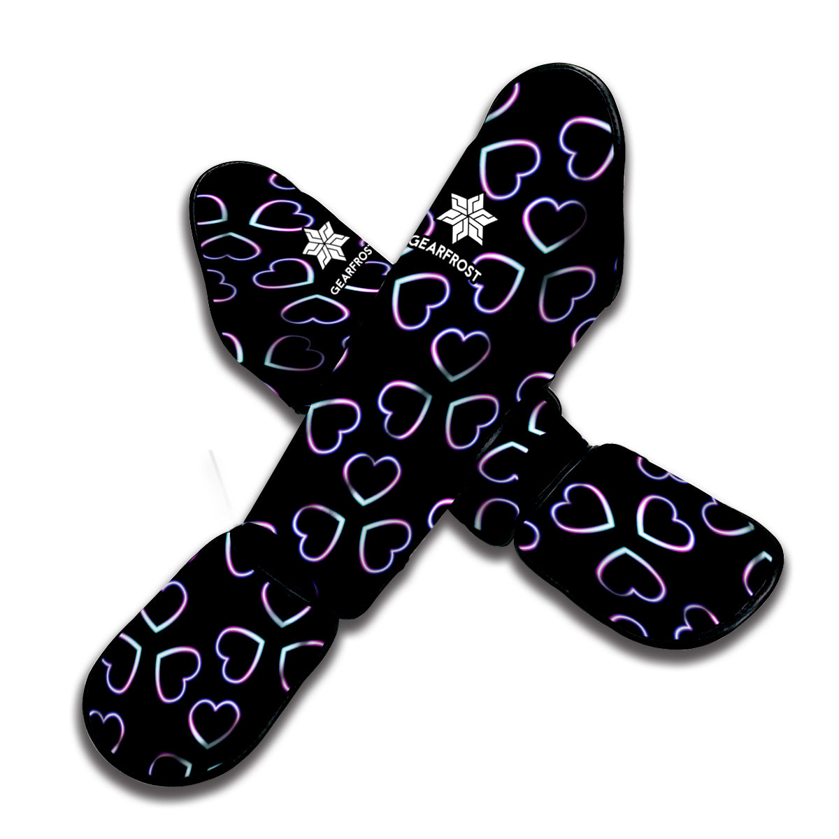 Lights Heart Pattern Print Muay Thai Shin Guard