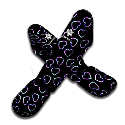 Lights Heart Pattern Print Muay Thai Shin Guard