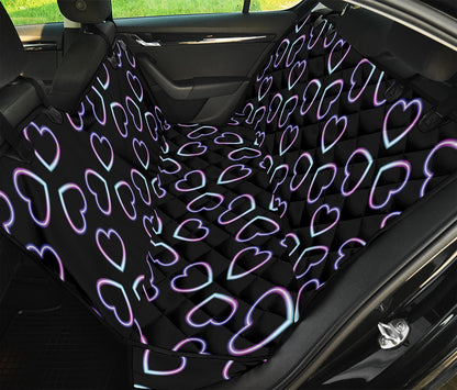 Lights Heart Pattern Print Pet Car Back Seat Cover