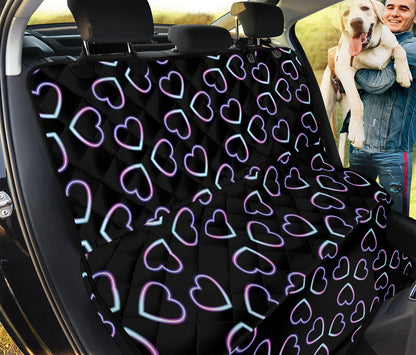 Lights Heart Pattern Print Pet Car Back Seat Cover