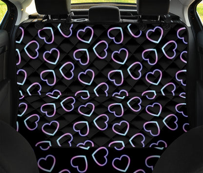 Lights Heart Pattern Print Pet Car Back Seat Cover